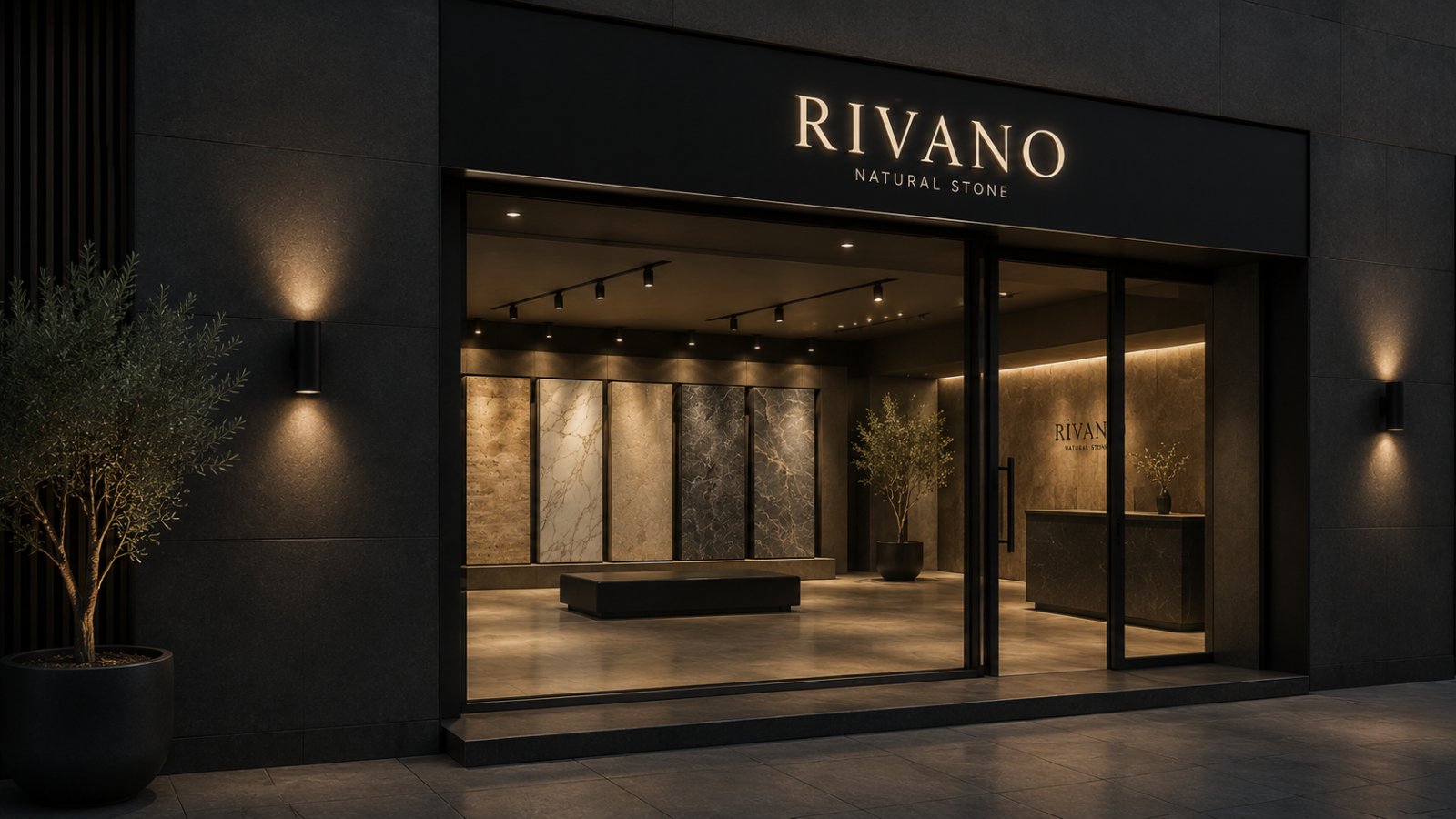 Rivano showroom storefront entrance